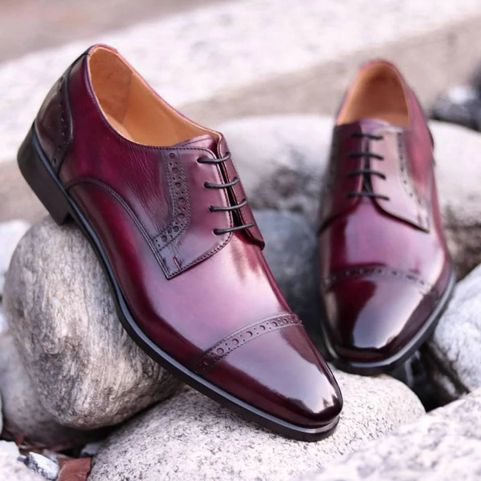 QURESHI SAMPS ARTICLE #5097 Italian Brown Oxford Shoes