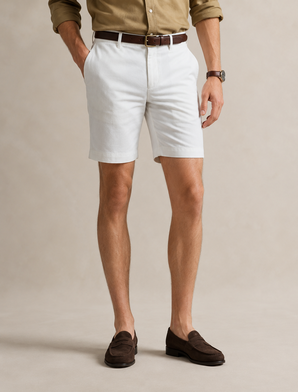 QURESHI SAMPS ARTICLE #5087 Premium Linen Blend Tailored Shorts